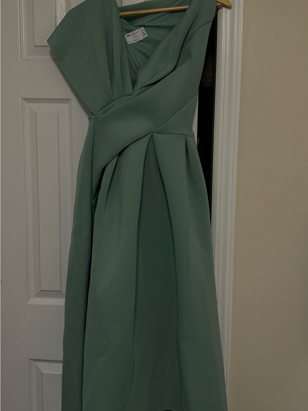 ASOS Petite One-Shoulder Sage Green Formal Dress